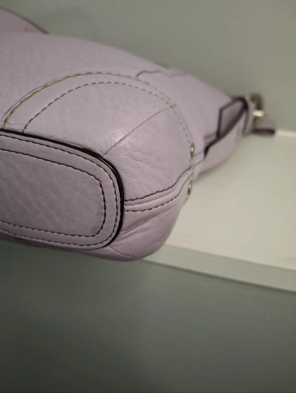Coach Lavender Pebbled Leather Crossbody Shoulder Bag 2008 Y2K - Picture 6 of 8
